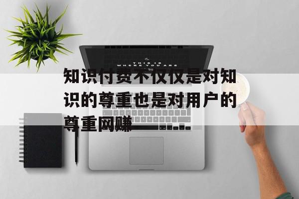 知识付费不仅仅是对知识的尊重也是对用户的尊重网赚