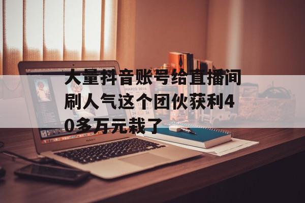 大量抖音账号给直播间刷人气这个团伙获利40多万元栽了