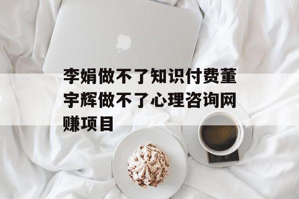 李娟做不了知识付费董宇辉做不了心理咨询网赚项目