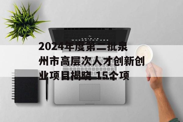2024年度第二批泉州市高层次人才创新创业项目揭晓 15个项