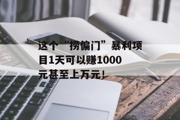 这个“捞偏门”暴利项目1天可以赚1000元甚至上万元！