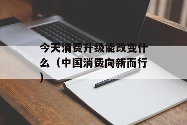 今天消费升级能改变什么（中国消费向新而行）