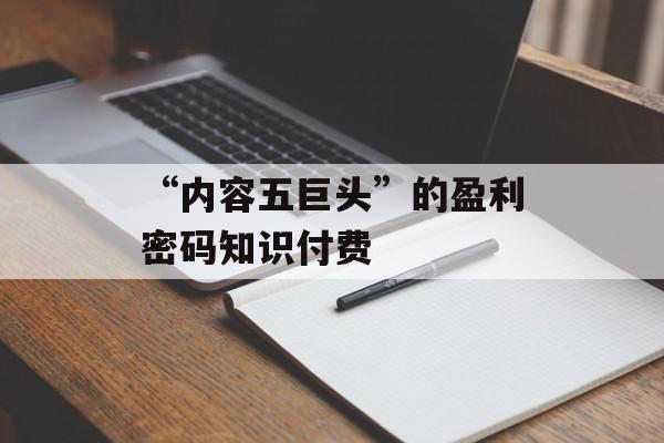 “内容五巨头”的盈利密码知识付费