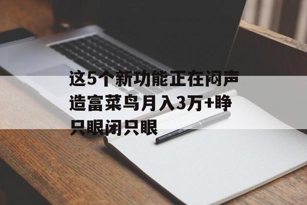 这5个新功能正在闷声造富菜鸟月入3万+睁只眼闭只眼