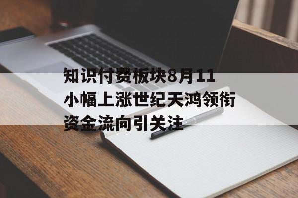 知识付费板块8月11小幅上涨世纪天鸿领衔资金流向引关注