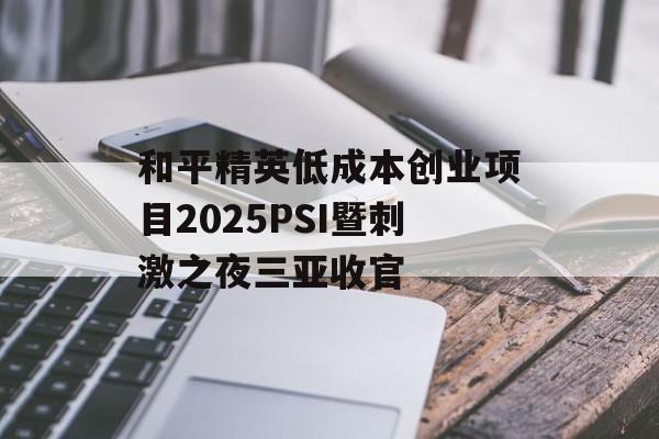 和平精英低成本创业项目2025PSI暨刺激之夜三亚收官